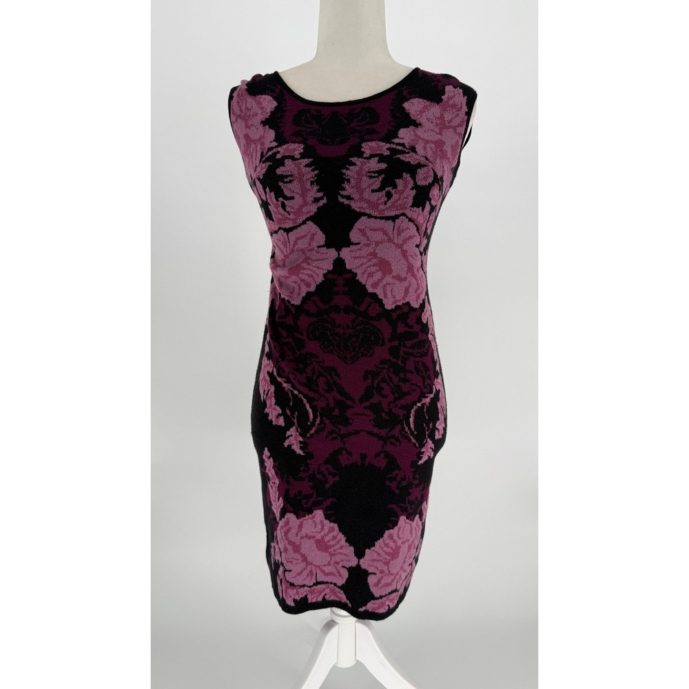 Ann Taylor Petite Floral‎ Jacquard Cap Sleeve Sweater Dress XSP